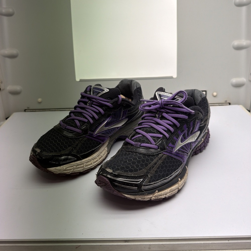 Brooks Adrenaline GTS 14 Sneakers Womens Chunky Running Shoe Sz 8.5 Black Purple